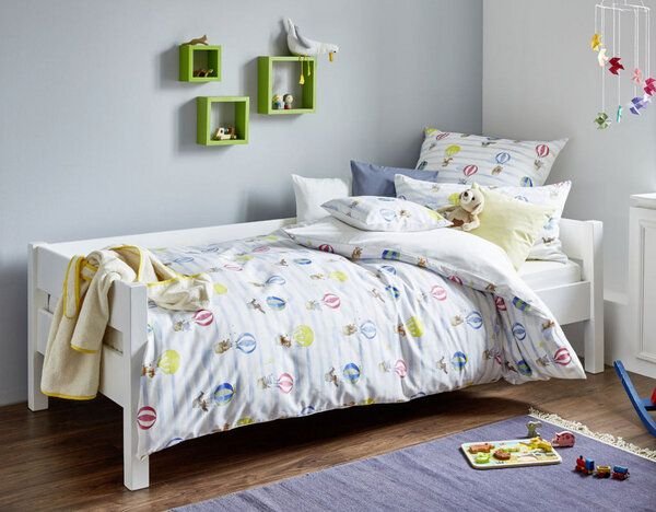 Cotonea Bio Satin-Kinderbettwäsche Ballone