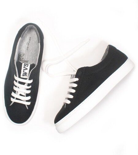 Will's Vegan Shop Biologisch abbaubare LDN Sneakers Schwarz Knit Frauen