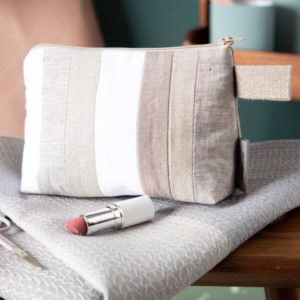 nahtur-design Kosmetiktasche aus 100% Leinen | Kleine Leinentasche