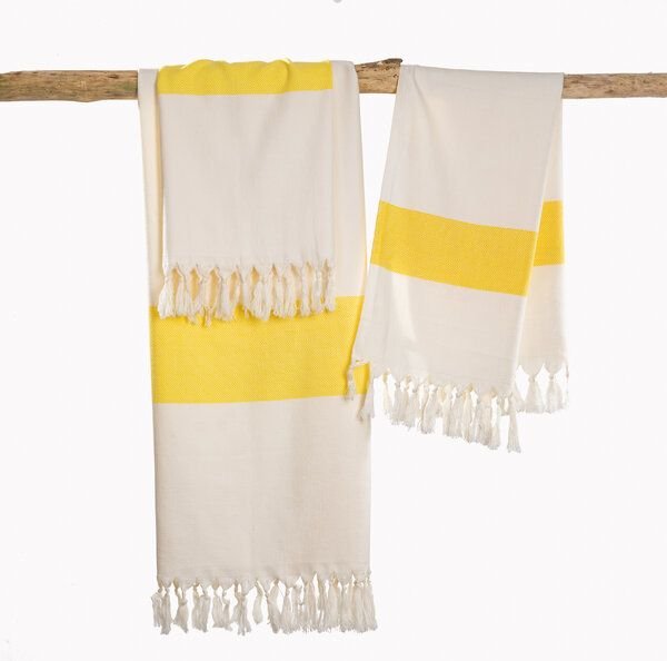 HängemattenGlück Hamamtuch/Strandtuch, handgewebt, flauschig, Bio-Baumwolle, GOTS-zertifiziert, 100x180cm