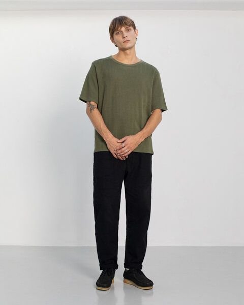 Rotholz Schweres Geripptes T-Shirt aus Bio Baumwolle