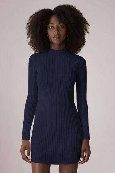 l'amour est bleu Geripptes Kleid aus Bio-Baumwolle