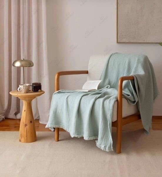 Sandiik Musselin Plaid Natural 100 × 200 cm