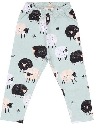 Baby Leggings Grün – Walkiddy Fluffy Sheeps aus GOTS-zertifizierter Bio-Baumwolle, bequeme nachhaltige Kindermode