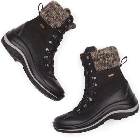 Will's Vegan Shop WVSport Wasserdicht Schneestiefel in Schwarz für Frauen