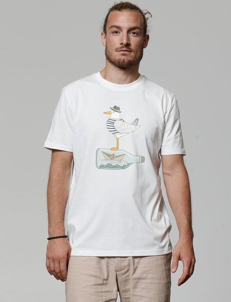 watapparel T-Shirt Unisex Möwe mit Hut