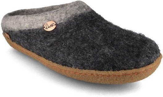 WoolFit Sherpa Barfuß-Hausschuhe unisex Filz-Pantoffeln mit Naturgummisohle, nachhaltig aus 100% Wolle