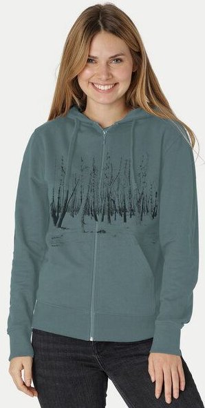 Peaces.bio - handbedruckte Biomode Zip-Hoodie Woodland Damen
