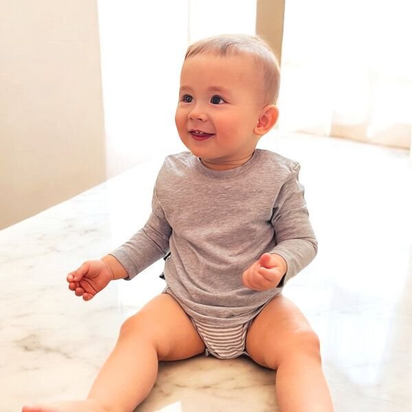 Baby Langarm T-shirt Body 'OrganicEra' aus Bio Baumwolle