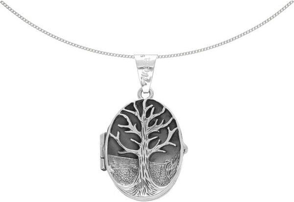 pakilia Silber Kette Lebensbaum Medaillon Fair-Trade und handmade