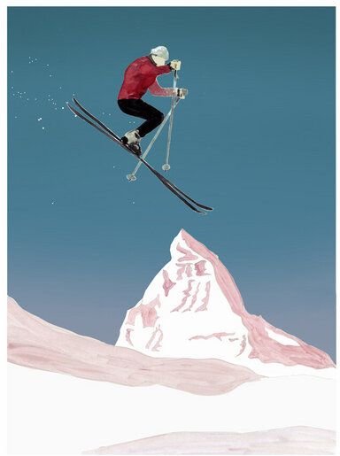 Photocircle Poster / Leinwandbild - Mantika Mountain Love The Skier