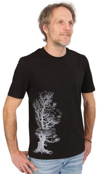 Life-Tree Organic Fairwear Shirt Men Black Pine Tree