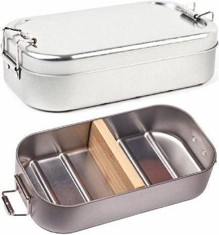 Cameleon Pack Lunchbox "Classic" * Mit Trennsteg aus Bambus * Metall Brotdose