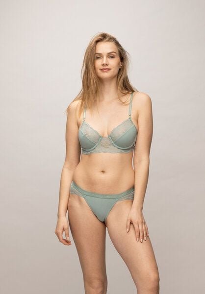 Lovjoi Tanga LUMINOUS MOSS mit filigraner Spitze