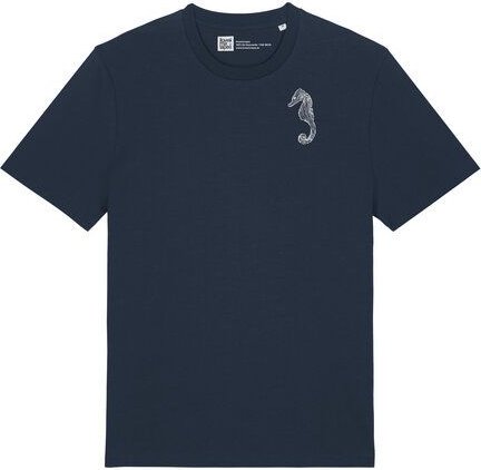 ilovemixtapes Unisex Bio T-Shirt mit Seepferdchen Brustdruck – nachhaltig & fair