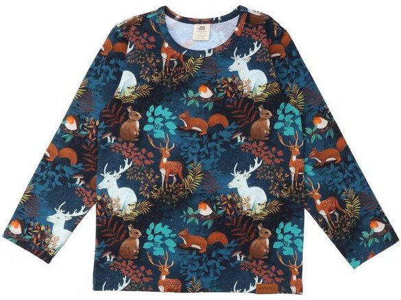 Langarmshirt Bio Baumwolle dunkelblau – Elegantes, nachhaltiges Shirt für Kinder von Walkiddy (GOTS-zertifiziert, 95% Ba...