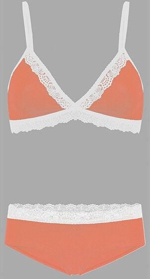 Frija Omina Set: Bio BH + Hipster Spitze hell