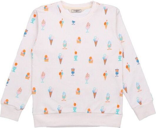 Cotokids Kinder Sweatshirt Baumwolle, Offwhite, Eis-Muster, Walkiddy