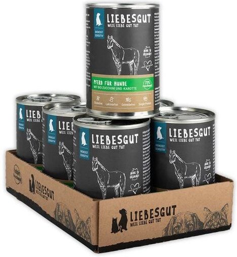 Liebesgut Tiernahrung Pferd mit Zucchini und Karotte