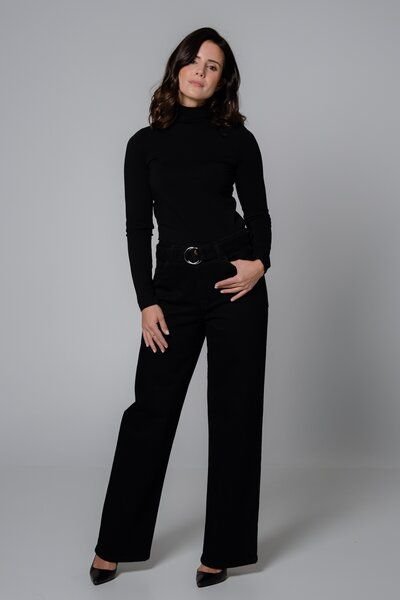 Feuervogl fv-Flor:ence Wide Leg | High Waist | Stay Black Denim
