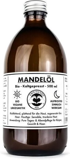 Two Hands BIO Mandelöl - Bio - Vegan - Kaltgepresst - 500 ml