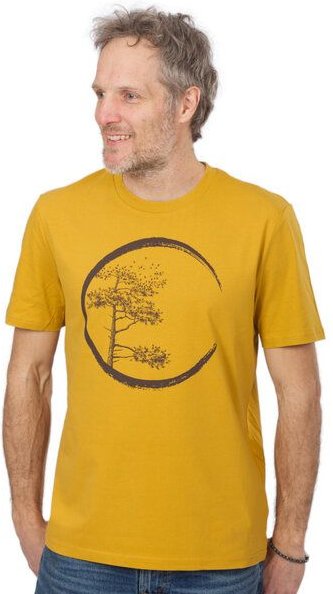 Life-Tree Organic Fairwear Shirt Men "Circle" in Burgundy / Ocre / Desert Dust