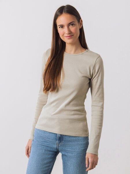 Honest Basics Geripptes Langarm Shirt