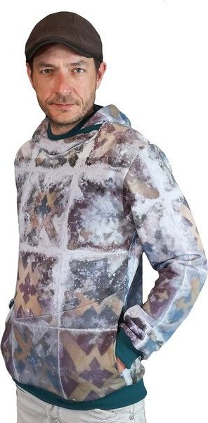 liebewicht Pullover Hoodie Sweater grau bunt gemustert aus Biobaumwolle