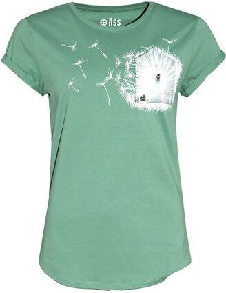 FÄDD Damen T-Shirt Rundhals aus Bio-Baumwolle "Der weiße V" Grün