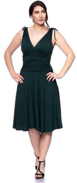 Ingoria VERIA Midi Kleid in Wickeloptik mit gerafftem Taillenbund