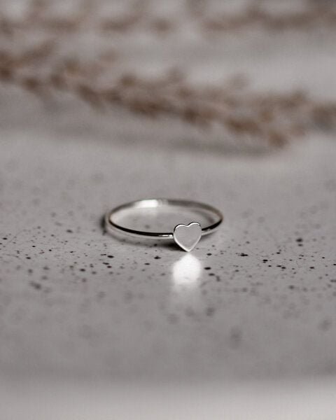 lille mus Ring 'Herz' 925 Silber / vergoldet