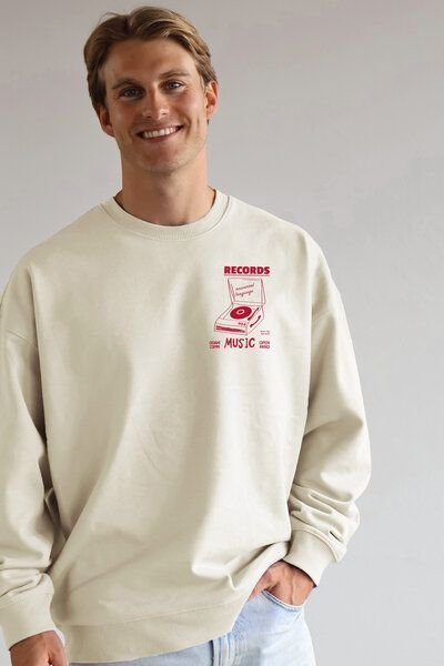Kultgut New Recycling Hochwertiger Sweaterpullover - Records