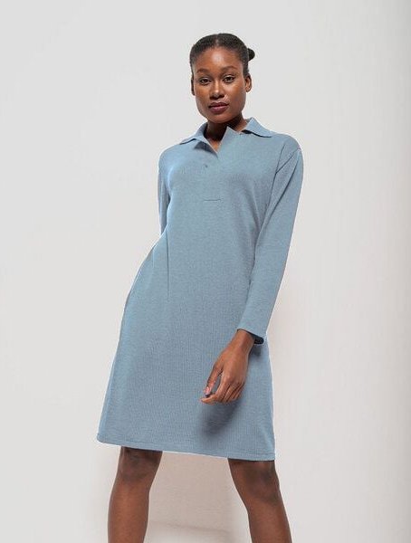 Alma & Lovis Softes Kleid im Polo-Style aus Bio-Baumwoll-/Woll-Mix | Cotwoll Polokleid