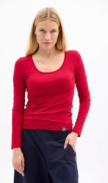 KOKOworld Papaya Damen Basic Longsleeve aus Viskose – weich & elastisch – Fair produziert in EU – für Yoga & Alltag