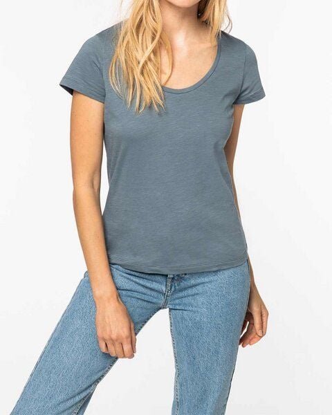 YTWOO Damen-T-Shirt mt Slub Optik aus 100% Bio-Baumwolle