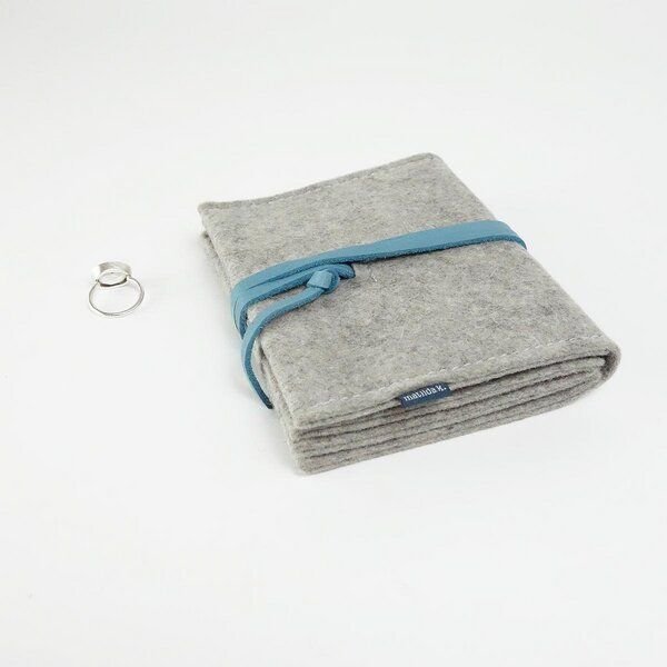 matilda k. manufaktur Schmuckaufbewahrung 'schmucknest' groß aus Wollfilz hellgrau 'alice'