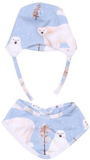 Baby Mütze Dreieckstuch Bio-Baumwolle GOTS Blau von Walkiddy, weiches 2-in-1 Accessoire als Hut oder Halstuch, nachhalti...