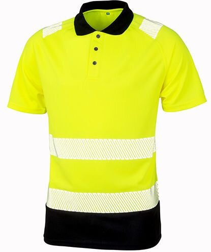 Result Genuine Recycled Safety Workwear Hi Viz Polo Shirt Berufsbekleidung Atmungsaktiv Reflektierend