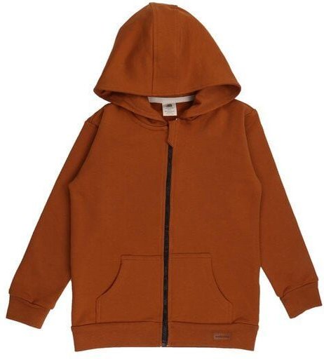 Baby Kapuzenjacke GOTS zertifiziert, 95% Bio-Baumwolle, terracotta, weich, Reißverschluss, bequem – Walkiddy