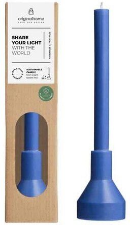 Originalhome Natürliche Skulpturale Kerze mit Halter aus Pflanzenwachs