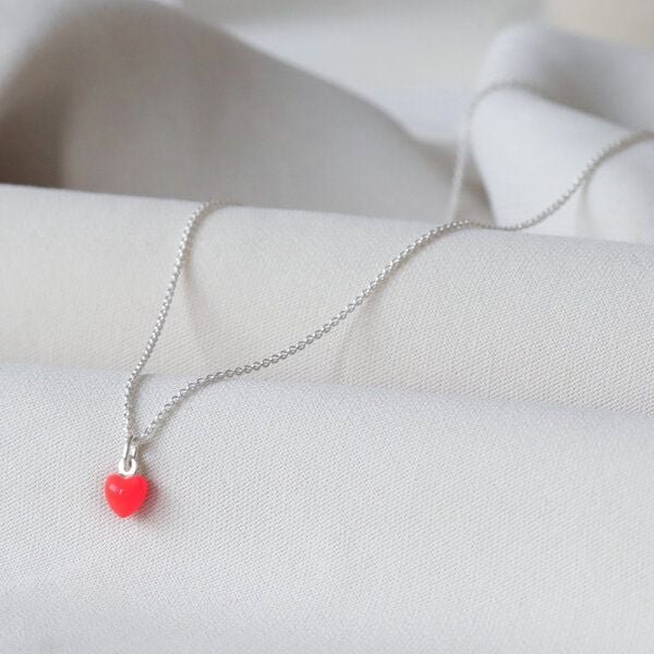 BELLYBIRD Jewellery Halskette - kleines Herz, Anhänger/ Silber/ Silber emailliert