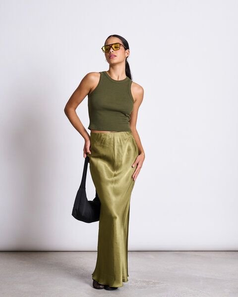 Thumbnail - JAN N JUNE Veganer Seidener Maxi Rock SERIN