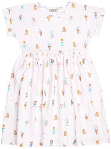 Cotokids Kinderkleid – Weiß mit Eiscreme-Print, leicht & bequem, Sommerkleid | Walkiddy
