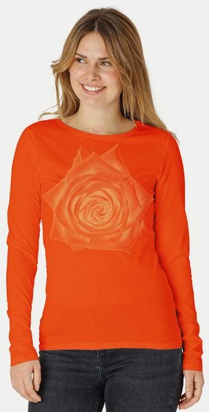 Peaces.bio - handbedruckte Biomode Bio-Damen-Langarmshirt Rose