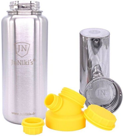 JN JuNiki's JuNiki's isolierte Edelstahl Trinkflasche 1 Liter + Teefilter