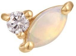 Eppi Goldene Piercingstecker mit Opal und Saphir Sarina