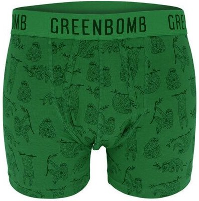 GREENBOMB Animal Sloth Hang Trunk - Figurbetonte Trunk aus Bio-Baumwoll Mix / hochwertiger Print / GOTS / Fair & Vegan
