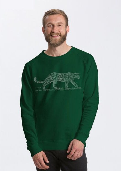 Peaces.bio - handbedruckte Biomode Bio Herren-Sweatshirt Leopard