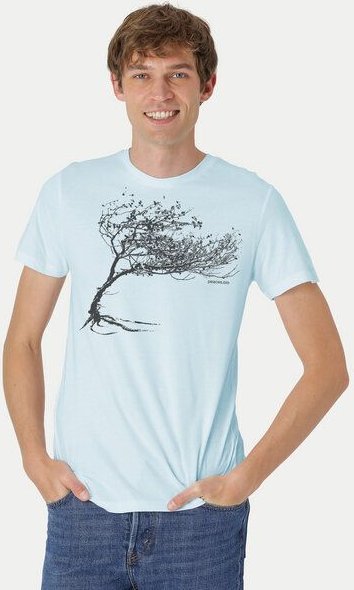 Peaces.bio - handbedruckte Biomode Bio-Herren-T-Shirt "Windy Tree"