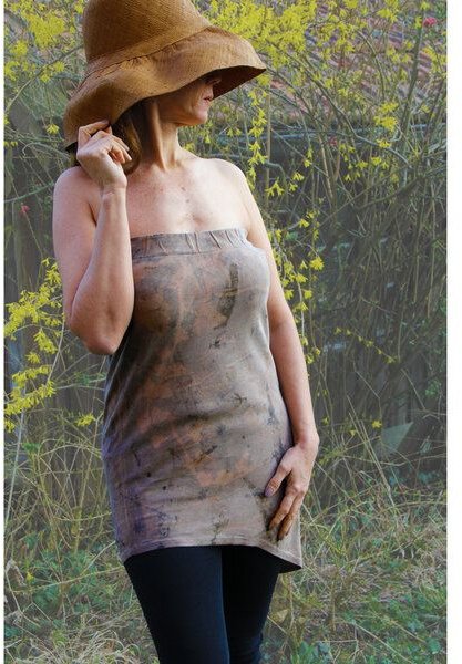 B.e Quality Naturdruck - Einheitsgröße - Diagonaler Rock oder Top, Bio-Pima Baumwolle